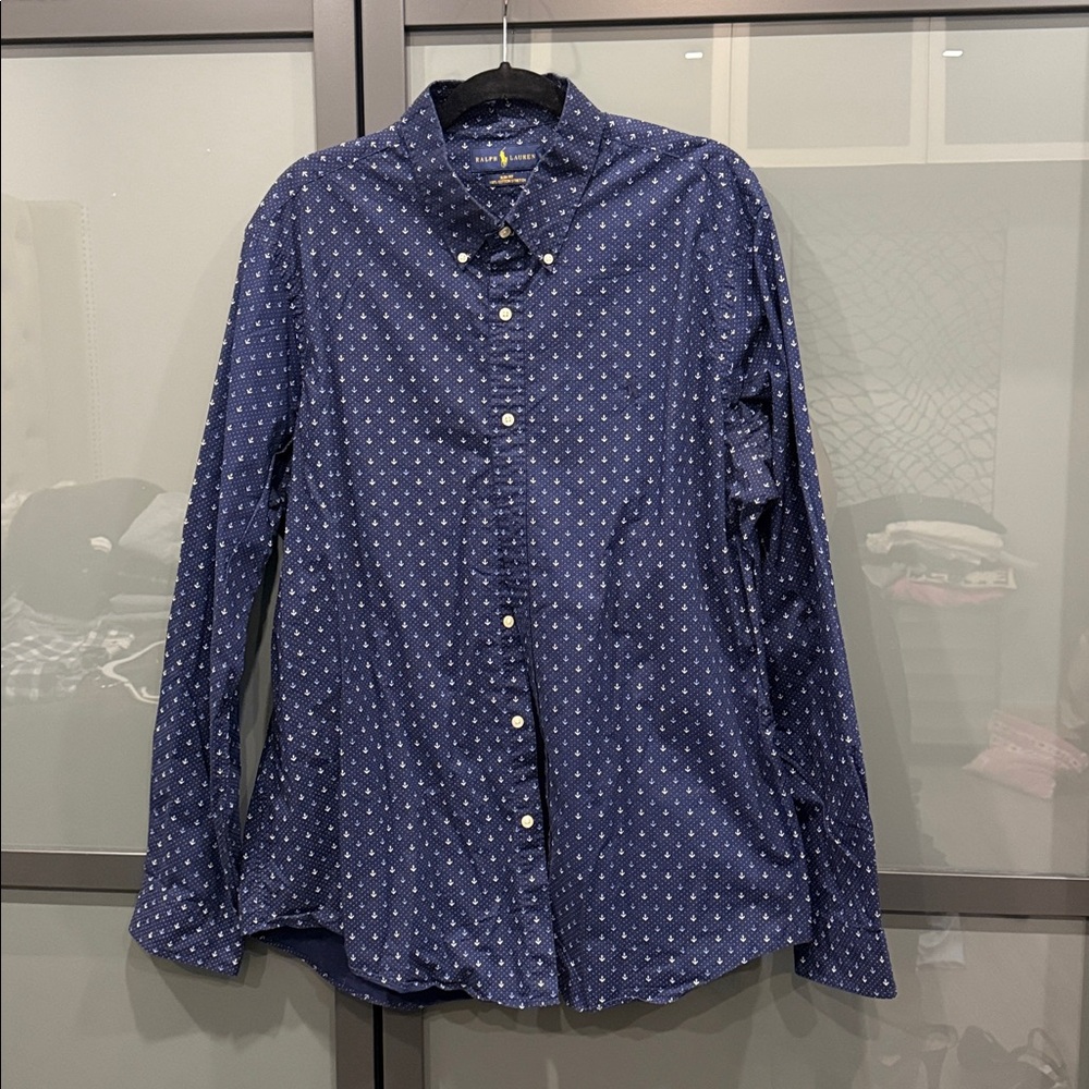 Ralph Lauren Blue Patterned Button-Down Shirt